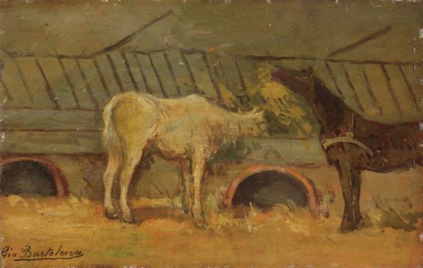Giovanni Bartolena - Stalla e cavalli