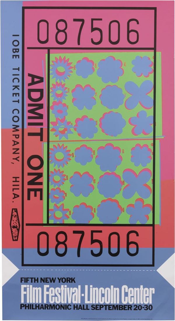 Andy Warhol : Lincoln Center Ticket  (1967)  - Manifesto - Auction CONTEMPORARY ART - I - Casa d'aste Farsettiarte