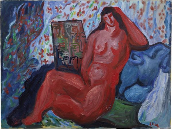Sandro Chia : Red figure  (2006)  - Olio su tela - Asta ARTE CONTEMPORANEA - I - Casa d'aste Farsettiarte