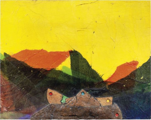 Roberto Crippa : Senza titolo  (1970)  - Collage e sughero su tavola - Auction CONTEMPORARY ART - I - Casa d'aste Farsettiarte