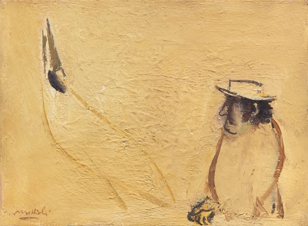 Carlo Mattioli : Ritratto di Manzù  (1972)  - Olio su tela - Asta ARTE MODERNA - II - Casa d'aste Farsettiarte