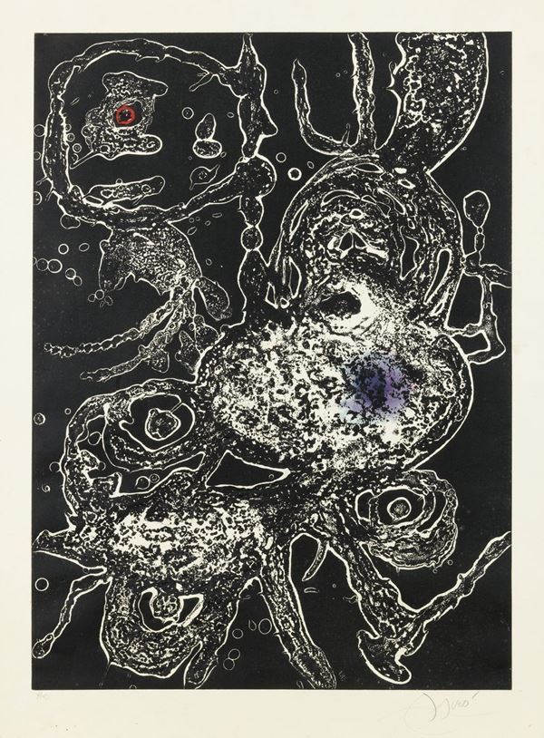 Joan Mir&#243; : Hommage à Joan Miró  (1973)  - Acquaforte e carborundum, es. H.C. - Asta ARTE CONTEMPORANEA - I - Casa d'aste Farsettiarte