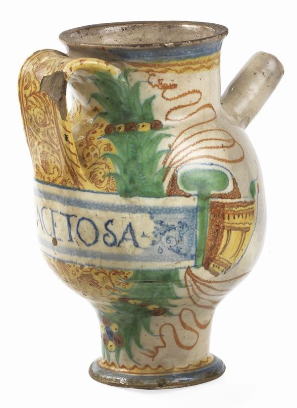 Orciuolo in maiolica policroma