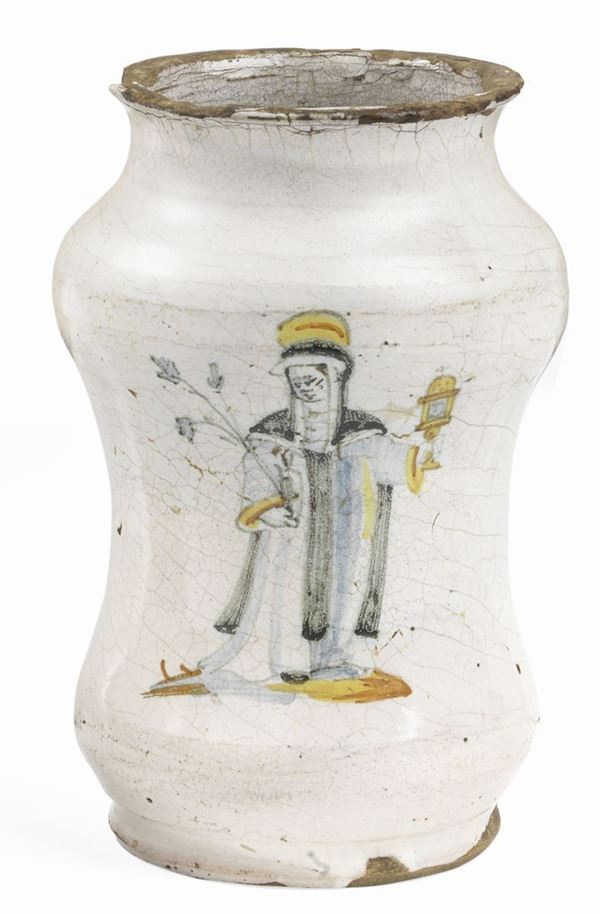 Albarello in maiolica policroma