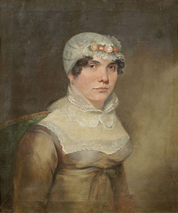 Scuola francese inizio XIX secolo : Ritratto di signora  - Olio su tela - Auction IMPORTANT OLD MASTERS PAINTINGS - I - Casa d'aste Farsettiarte
