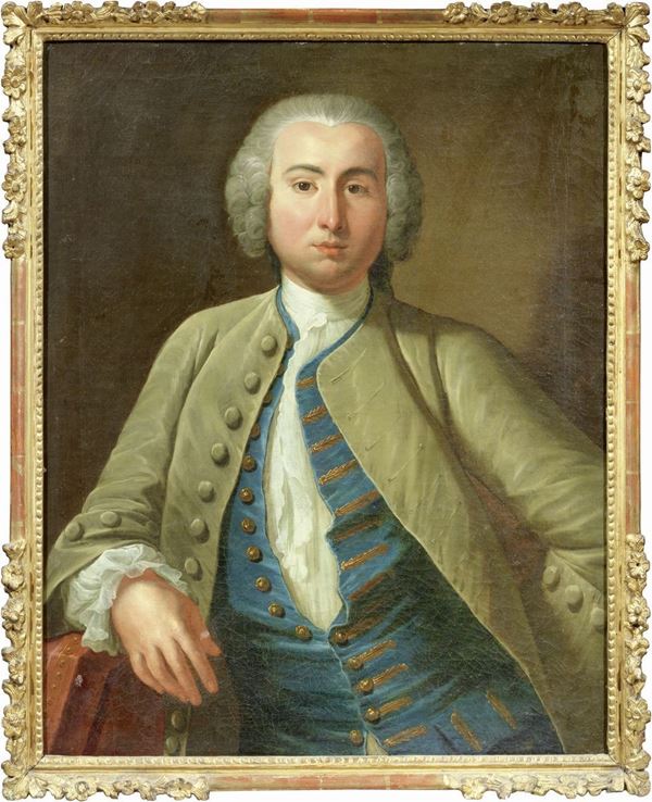 Scuola francese del XVIII secolo : Ritratto di gentiluomo  - Olio su tela - Auction IMPORTANT OLD MASTERS PAINTINGS - I - Casa d'aste Farsettiarte