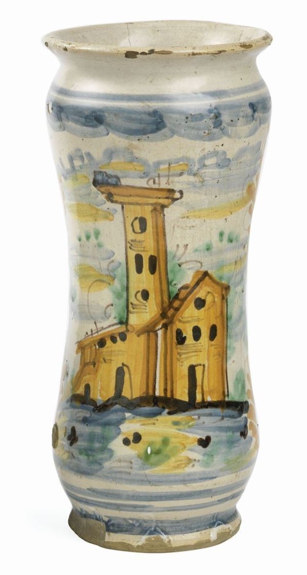 Albarello in maiolica policroma