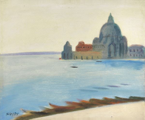 Virgilio Guidi : Punta della Dogana  (1947)  - Olio su tela - Asta ARTE MODERNA - II - Casa d'aste Farsettiarte