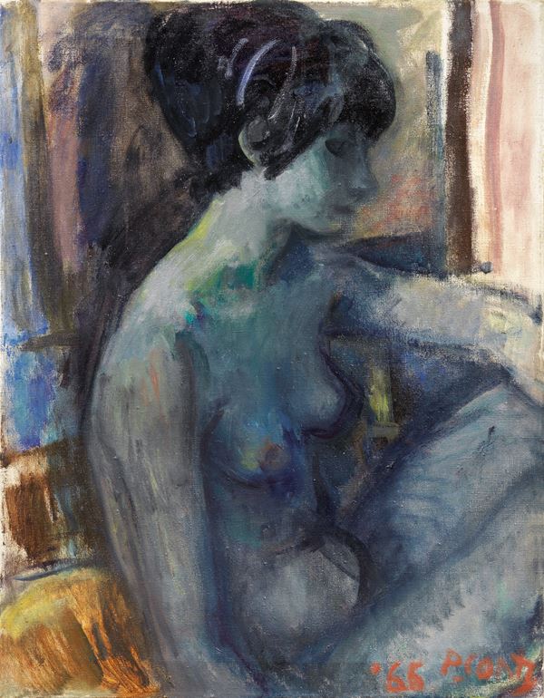 Primo Conti : Donna seduta  (1966)  - Olio su tela - Asta ARTE CONTEMPORANEA - I - Casa d'aste Farsettiarte