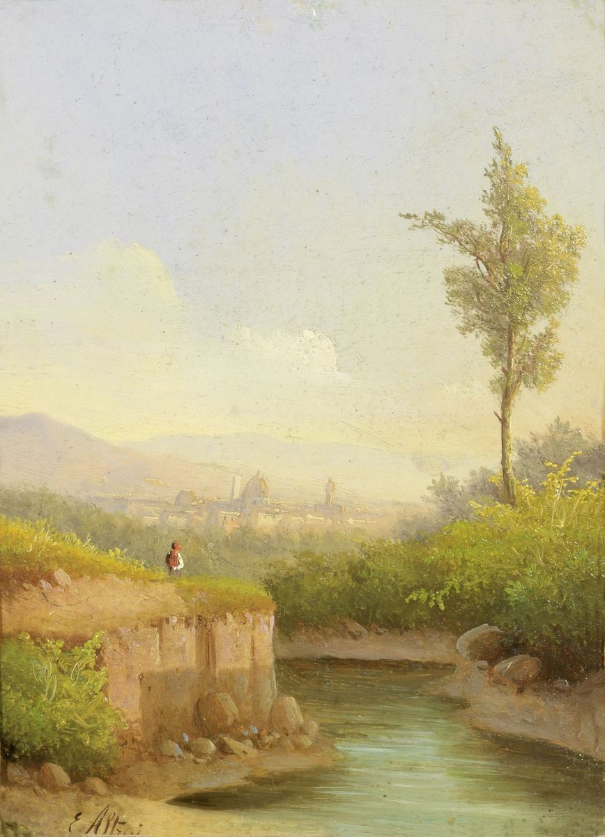 E. Altrui - «veduta del Golfo di Napoli» e «firenze Vista Dall'affrico»