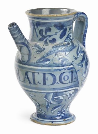Brocca in Maiolica Monocroma Blu