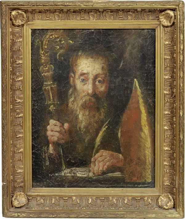 Scuola italiana del XVII secolo - Sant'Agostino con pastorale e mitria