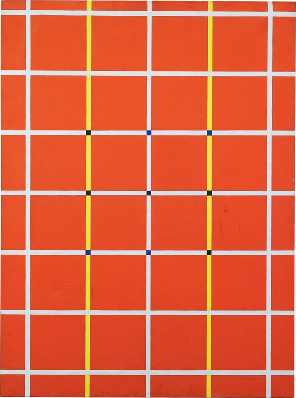Mauro Reggiani : Composizione N. 14 rosso + giallo  (1967)  - Olio su tela - Auction MODERN ART - II - Casa d'aste Farsettiarte
