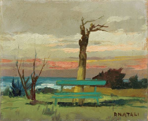 Renato Natali : Ardenza  - Olio su compensato - Auction XIX AND XX CENTURY PAINTINGS AND SCULPTURES - II - Casa d'aste Farsettiarte