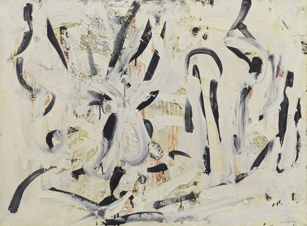Jean Paul Riopelle : Composizione  (1958)  - Olio su carta applicata su tela - Asta ARTE MODERNA - II - Casa d'aste Farsettiarte