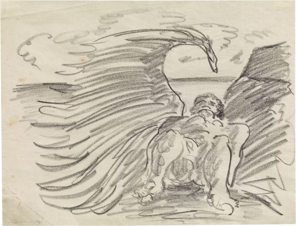 Alberto Savinio : «Angelo» o «Icaro caduto»  ((1930))  - Matita grassa su carta - Asta ARTE MODERNA - II - Casa d'aste Farsettiarte