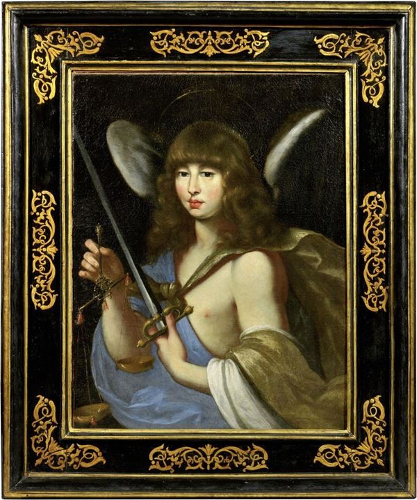 Scuola toscana del XVII secolo : Allegoria della Giustizia  - Olio su tela - Auction IMPORTANT OLD MASTERS PAINTINGS - I - Casa d'aste Farsettiarte