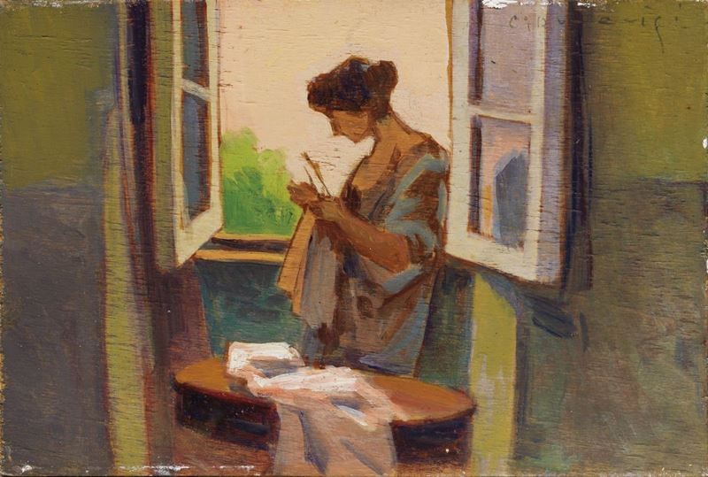 Carlo Domenici - Donna alla Finestra