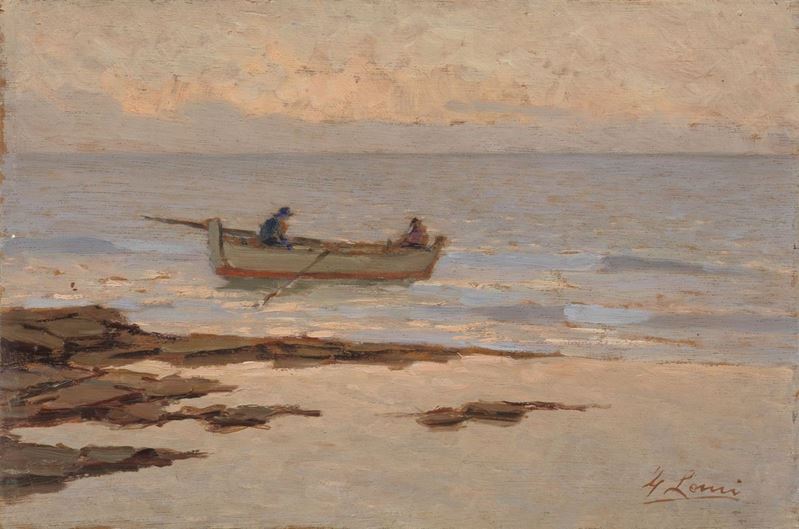 Giovanni Lomi - «marina» e «giardini D'ardenza al Tramonto»