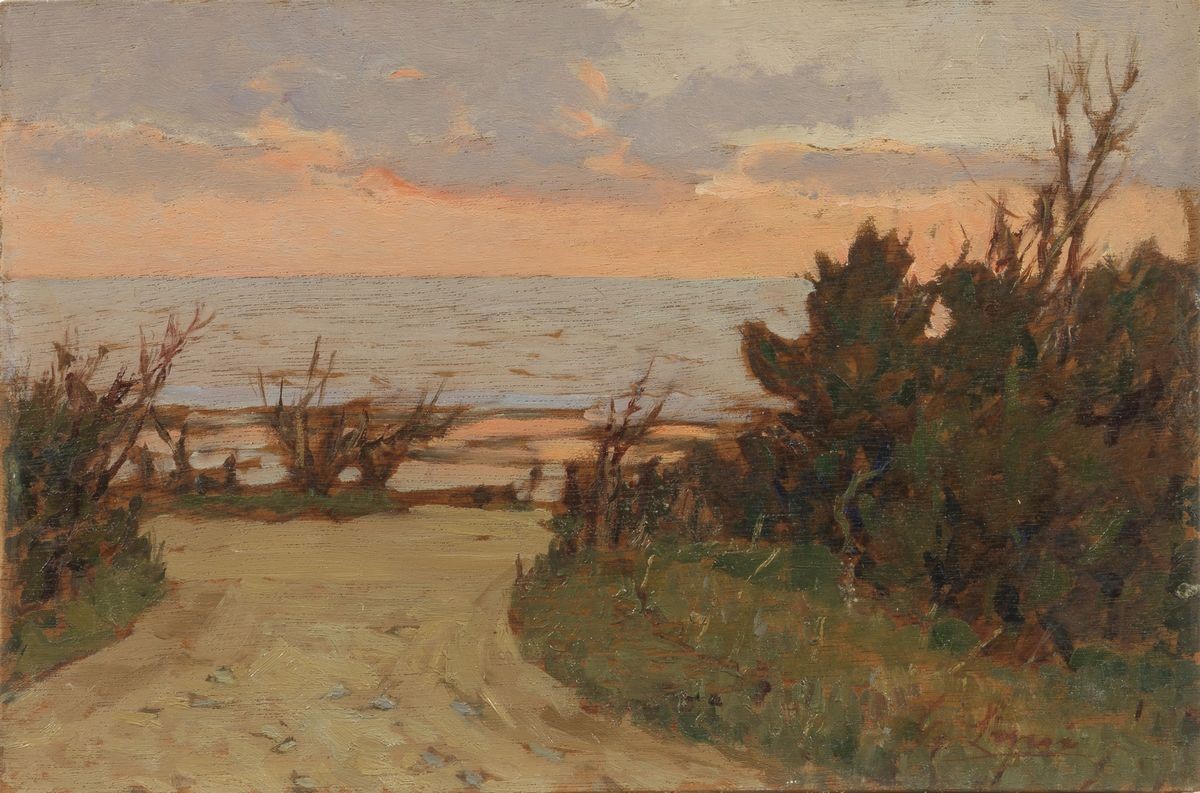 Giovanni Lomi - «marina» e «giardini D'ardenza al Tramonto»