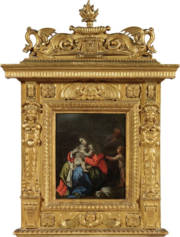 Giovanni Bilivert : Sacra Famiglia con San Giovannino  - Olio su tela - Asta Importanti Dipinti e Arredi Antichi - Casa d'aste Farsettiarte