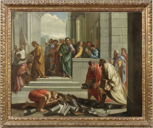 Scuola francese fine XVIII secolo : Gesù al tempio  - Olio su tela - Auction IMPORTANT OLD MASTERS PAINTINGS - I - Casa d'aste Farsettiarte