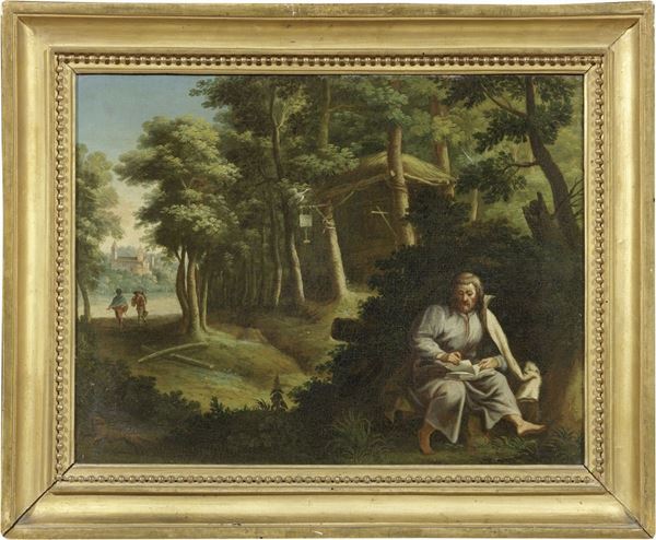 Scuola fiamminga del XVII secolo - Santo eremita