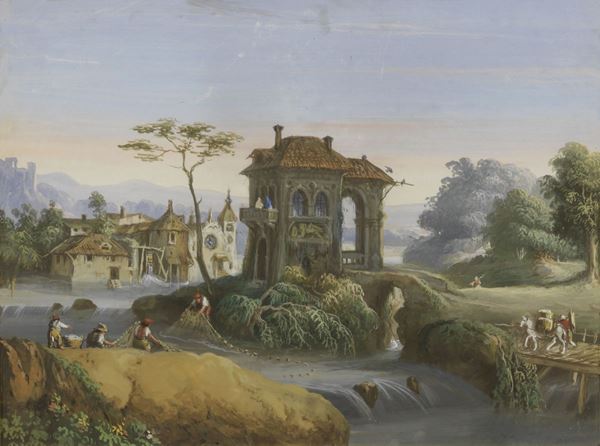 Scuola italiana fine XIX secolo - Due «Paesaggi»