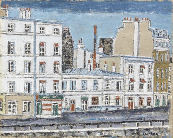 Orfeo Tamburi : Parigi  - Olio su tela applicata su tavola - Asta ARTE CONTEMPORANEA - I - Casa d'aste Farsettiarte