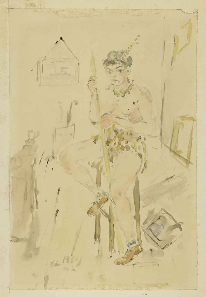Filippo De Pisis - Nudo di Giovanetto