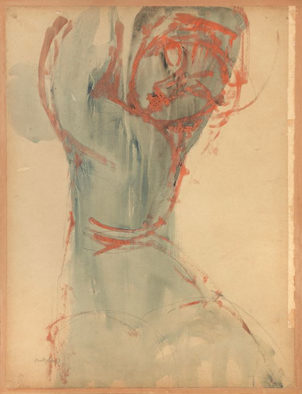 Amedeo Modigliani : Cariatide  (1913-14)  - Gouache su carta - Asta Arte Moderna - II - Casa d'aste Farsettiarte