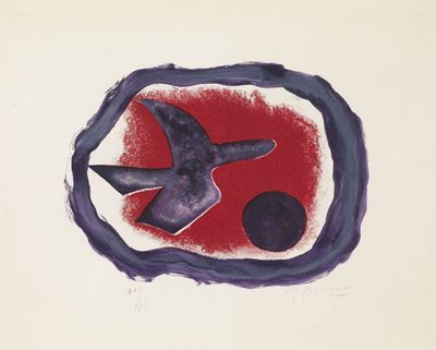 Oiseau Sur Fond Carmine (oiseau XIV)