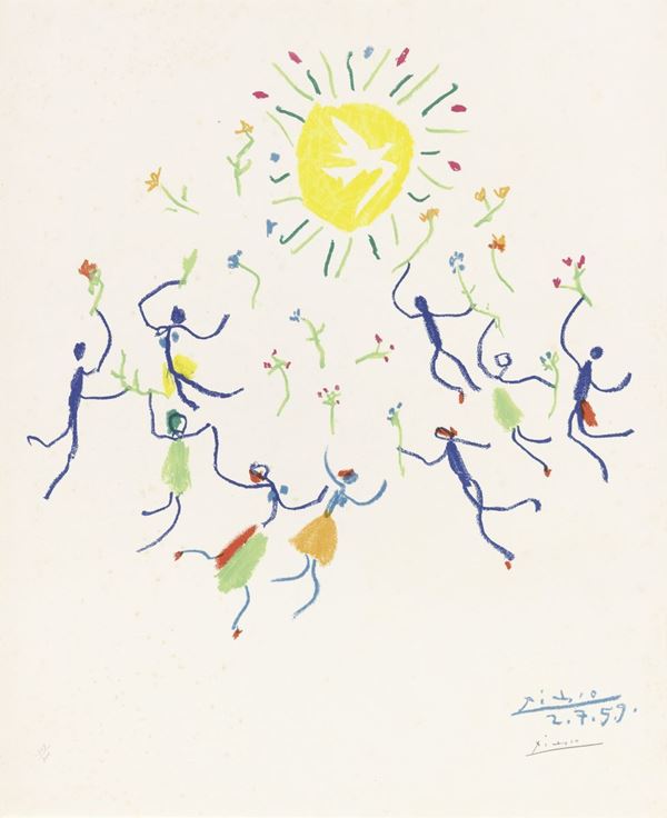 Pablo Picasso : La ronde de la jeunesse  (1959)  - Litografia a colori, es. 109/200 - Asta ARTE CONTEMPORANEA - I - Casa d'aste Farsettiarte