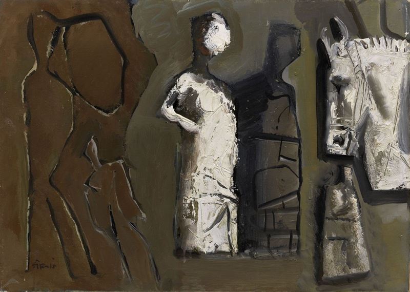 Mario Sironi - Composizione con Figure e Testa di Cavallo