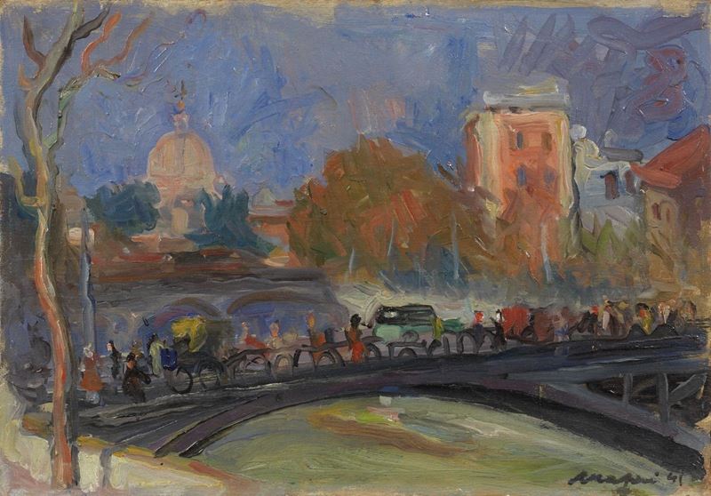 Mario Mafai - Tramonto su Roma