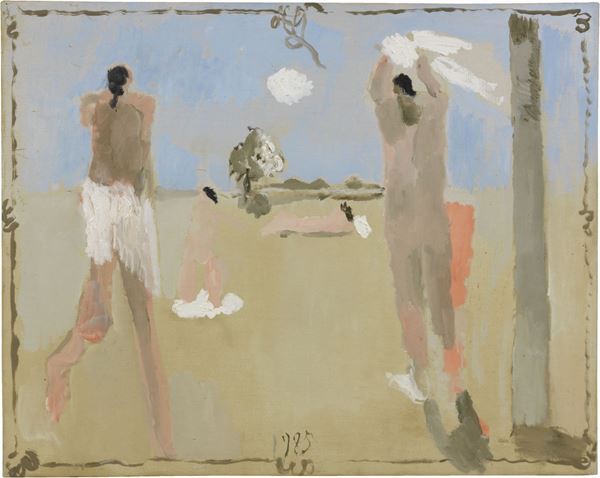 Alberto Gianquinto : Due figure  (1985)  - Olio su tela - Auction CONTEMPORARY ART - I - Casa d'aste Farsettiarte