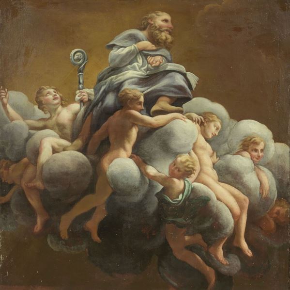 Copia da Correggio, fine XVII secolo : San Bernardo  - Olio su tela - Asta IMPORTANTI DIPINTI ANTICHI - I - Casa d'aste Farsettiarte