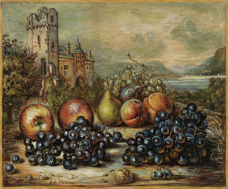 Giorgio De Chirico - Frutta in un Paese