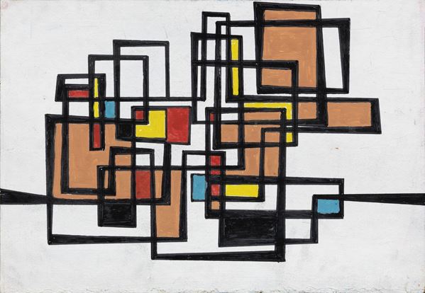 Roberto Crippa : Composizione  (1957)  - Olio su cartone - Auction CONTEMPORARY ART - I - Casa d'aste Farsettiarte