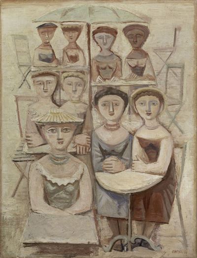 Terrasse Du Café - Femmes Aux Guéridons