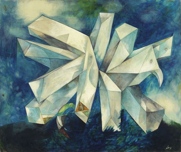 Gianni Dova : Figura di cristallo  ((1965))  - Olio su tela - Auction CONTEMPORARY ART - I - Casa d'aste Farsettiarte