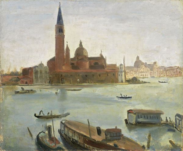 Virgilio Guidi : San Giorgio  (1927-28)  - Olio su tela - Asta ARTE MODERNA - II - Casa d'aste Farsettiarte