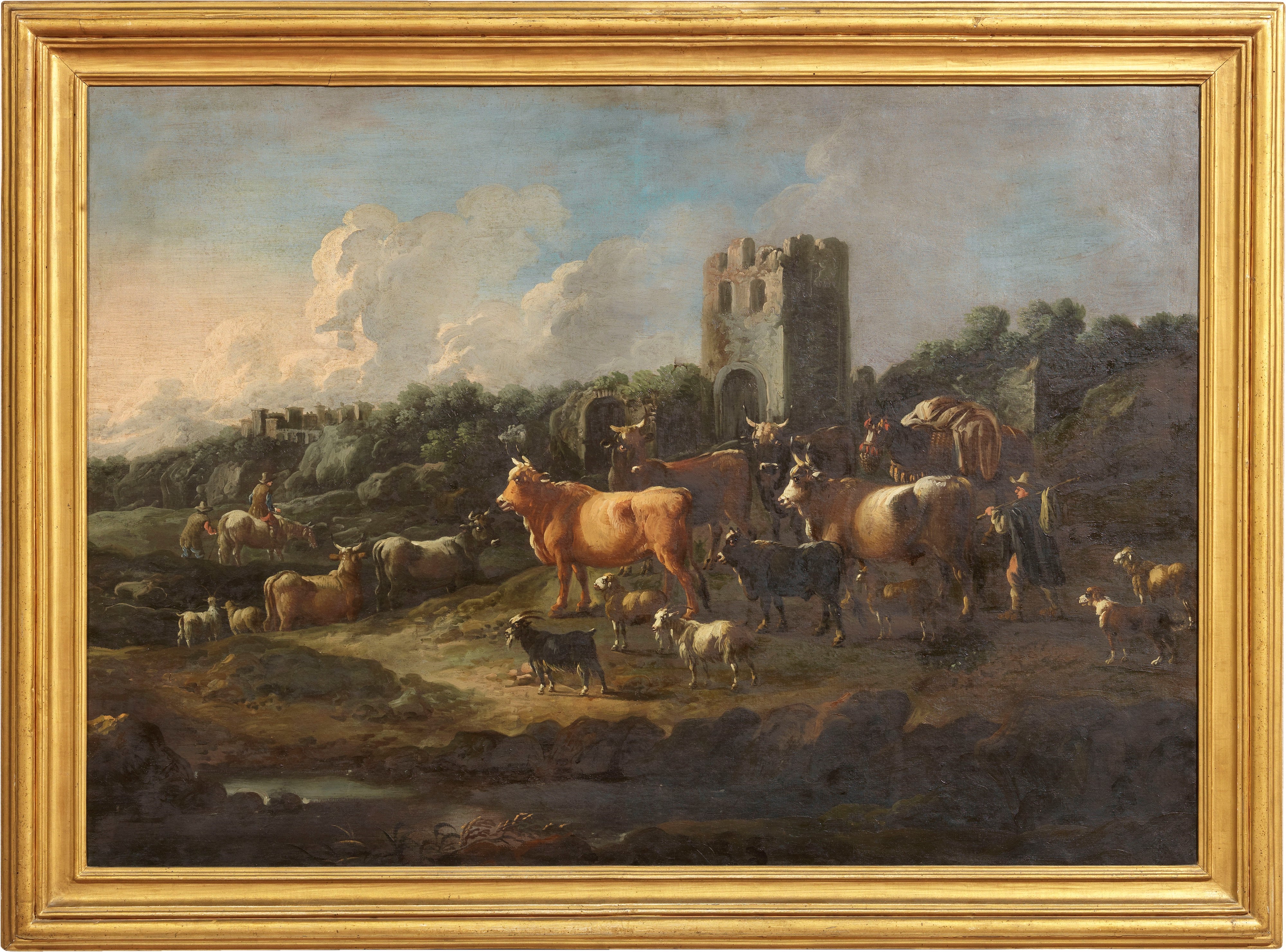 Philip Peter Roos, Detto Rosa da Tivoli (attr. A) - «paesaggio con Pastore e Armenti sullo Sfondo...