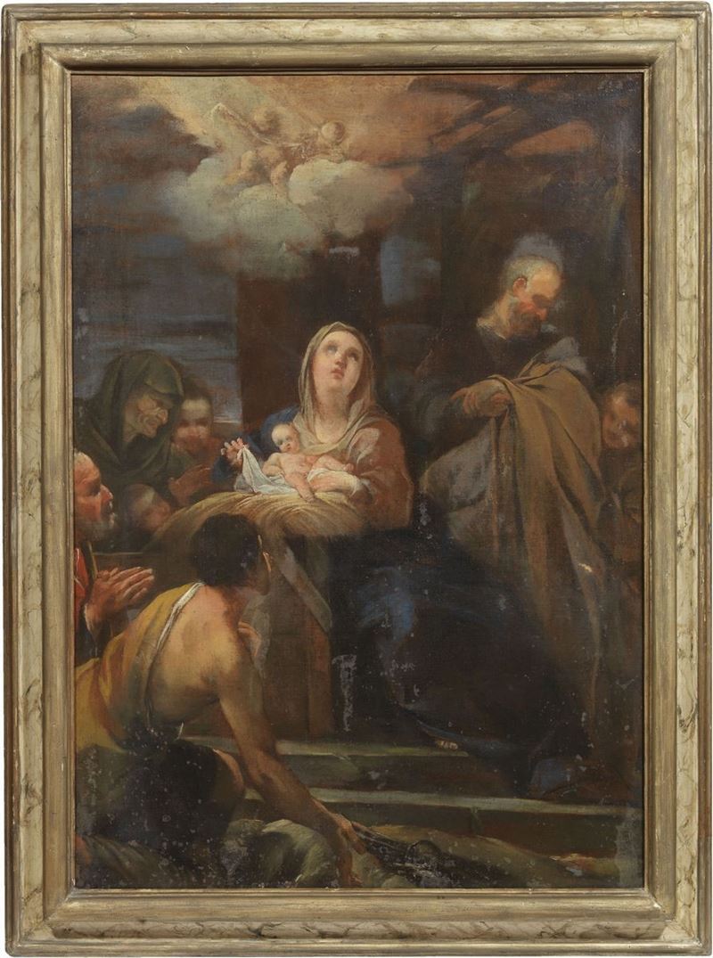 Scuola Bolognese del XVII Secolo - Natività con i Pastori