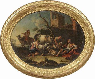 Scena Campestre con Pastori e Armenti