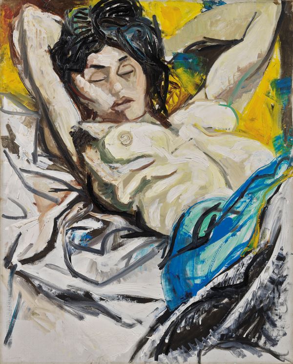 Renato Guttuso : Donna che riposa  (1959-60)  - Olio su tela - Asta ARTE MODERNA - II - Casa d'aste Farsettiarte