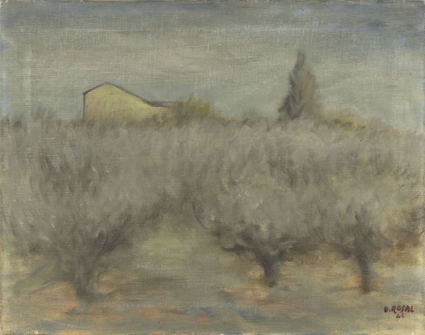 Ottone Rosai : Paesaggio  (1942)  - Olio su tela - Auction MODERN ART - II - Casa d'aste Farsettiarte