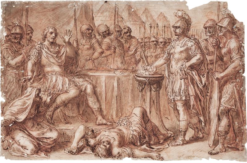 Artista Cortonesco del XVII Secolo - Muzio Scevola Davanti a Lars Porsenna