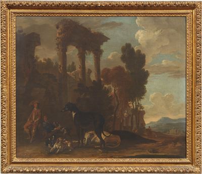 Paesaggio con Rovine e Cani