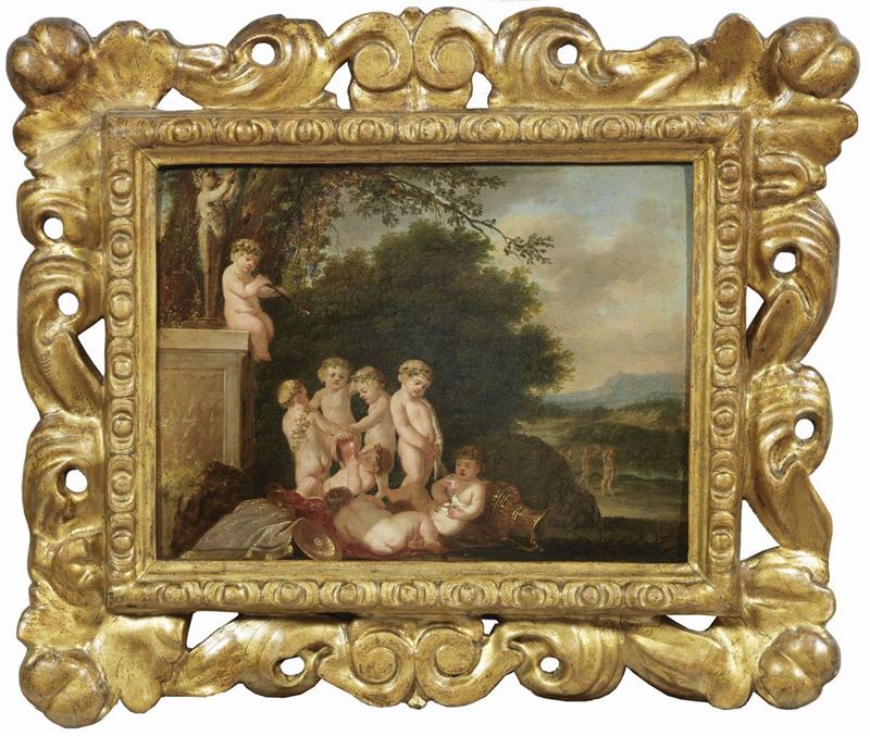 Scuola Fiamminga Fine XVII Secolo - Giochi di Putti